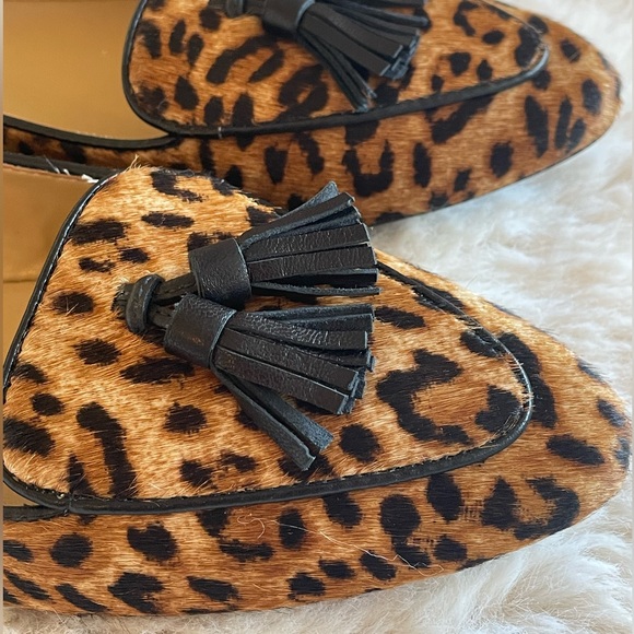 Francesca Leopard Driving Flats. Genuine leather, calf hair. Size 6N (Narrow) - Picture 2 of 5